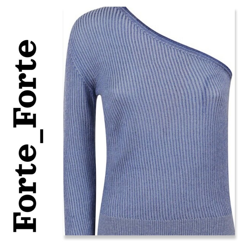 Nwt Forte Forte Shiny Metal Mohair One Shoulder Sweater